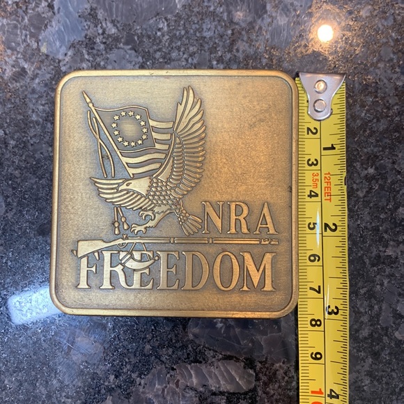 VTG NRA Freedom National Rifle Association Bicentennial Brass Belt Buckle - Picture 4 of 4